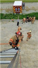 Firefighters Climbing Ladder