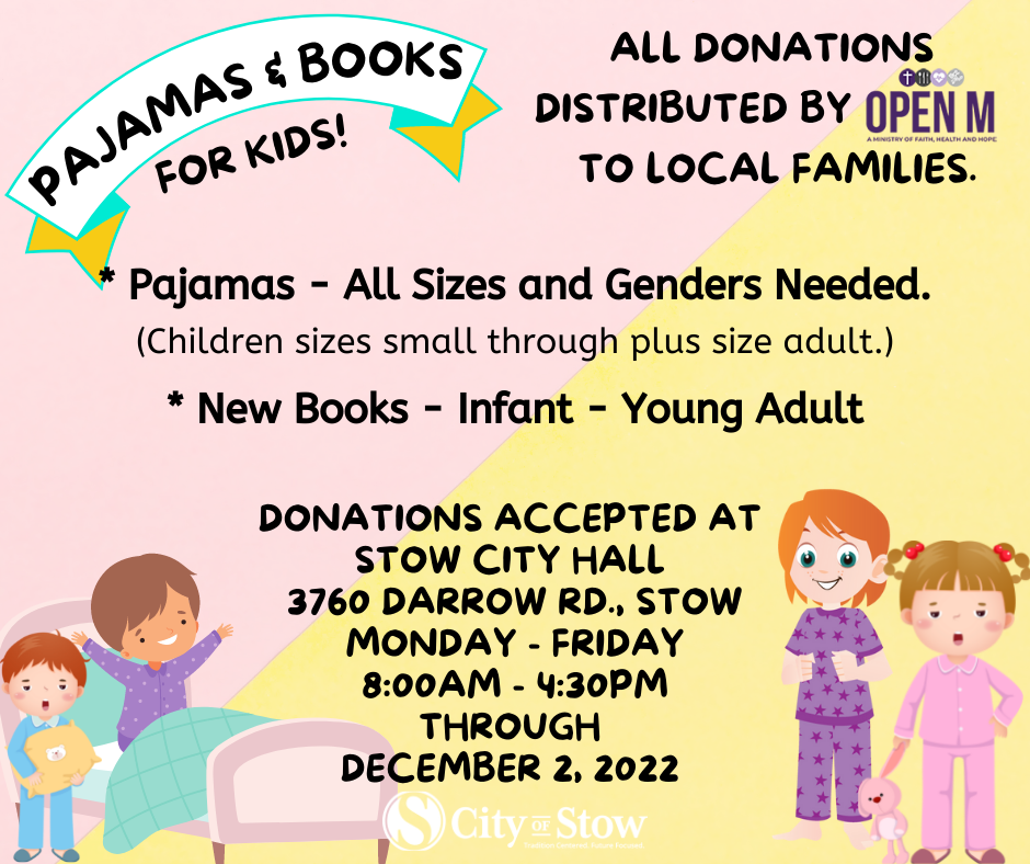Pajama Party Open M collection of pajamas and books for the holidays