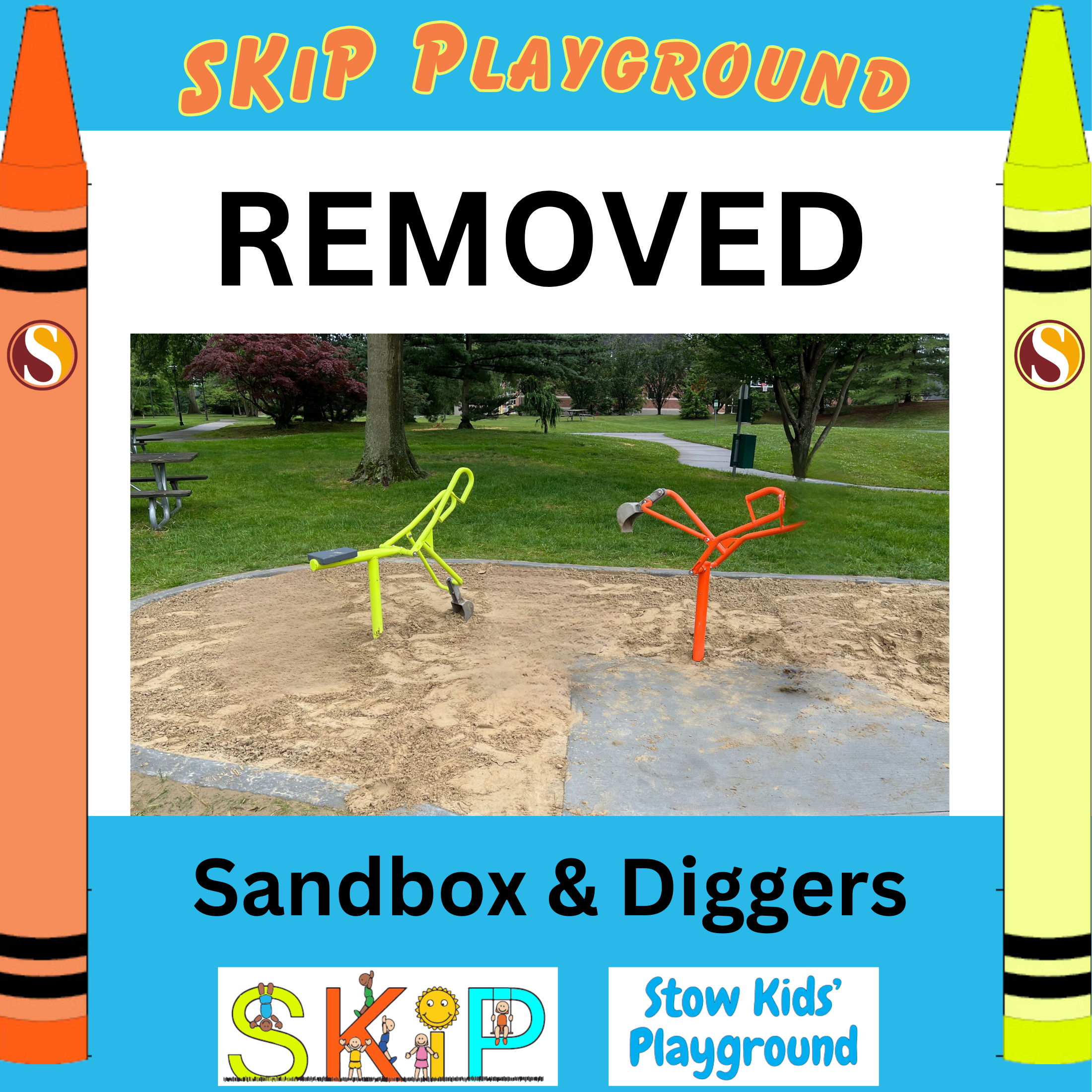 Sandbox and Diggers removal at Skip Image