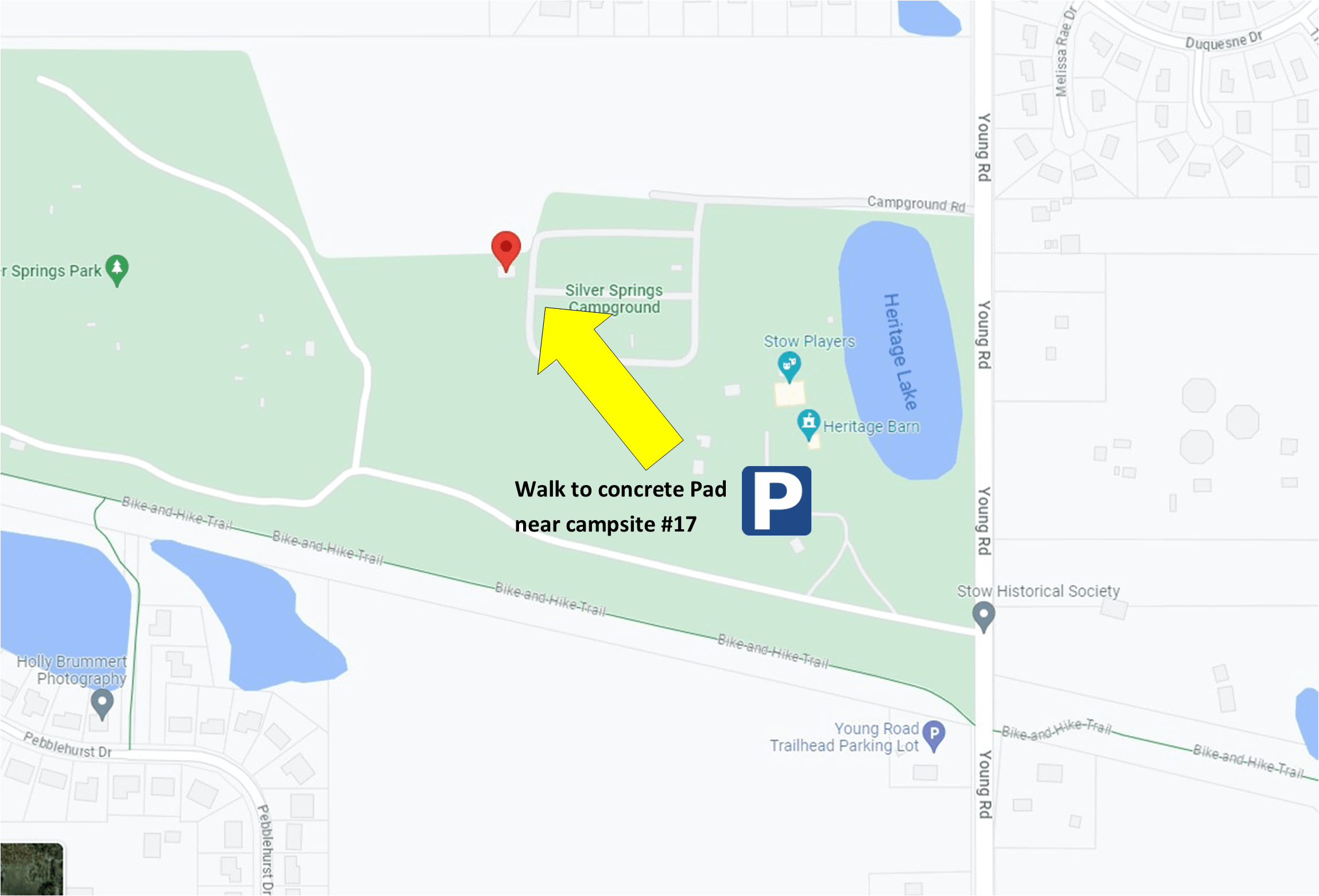 Campfire cooking map - parking