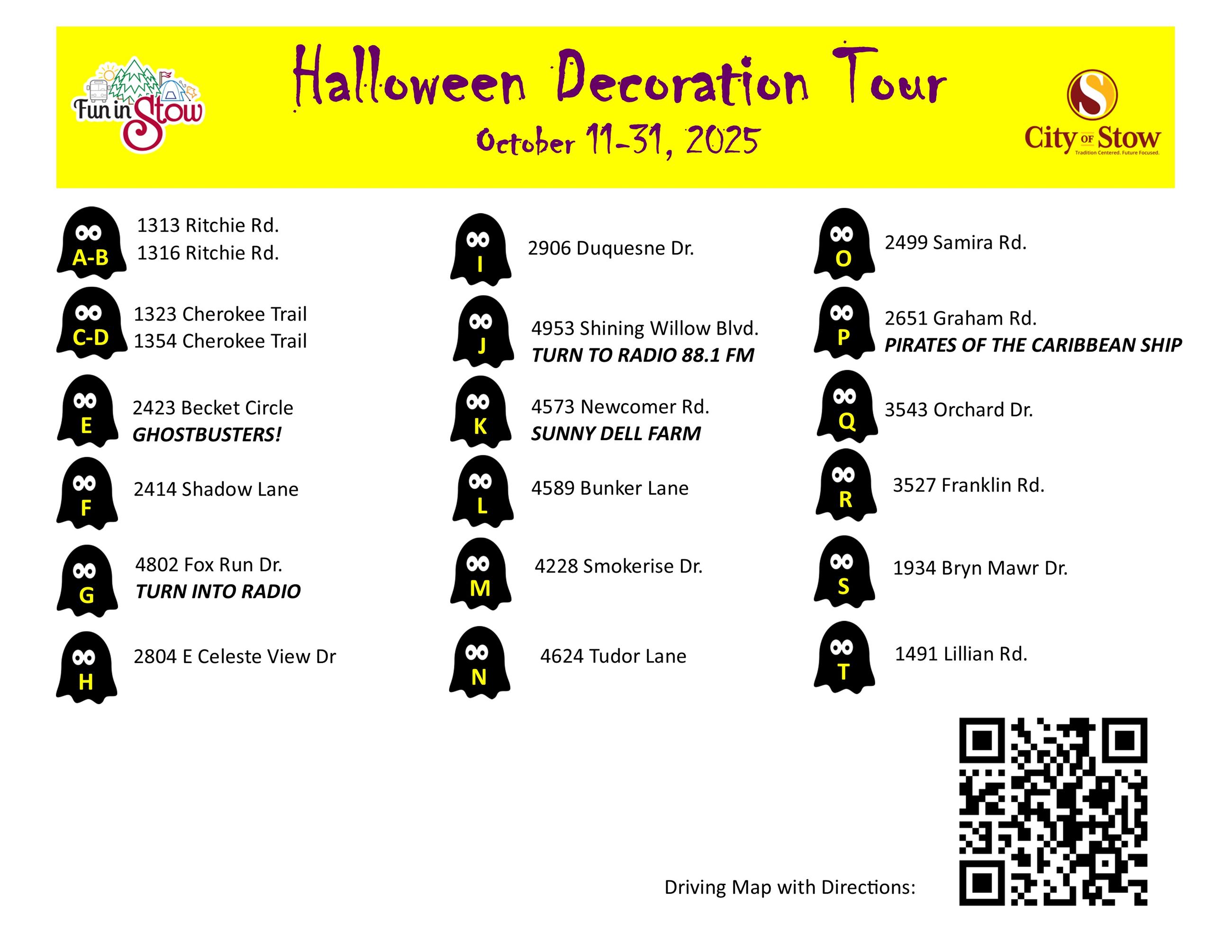 Halloween Decoration Tour - Map 2025 1