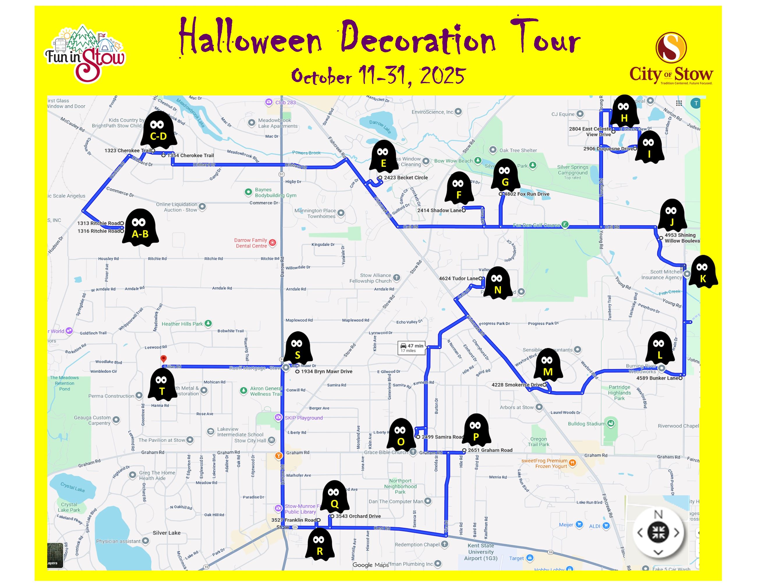 Halloween Decoration Tour - Map 2025 2